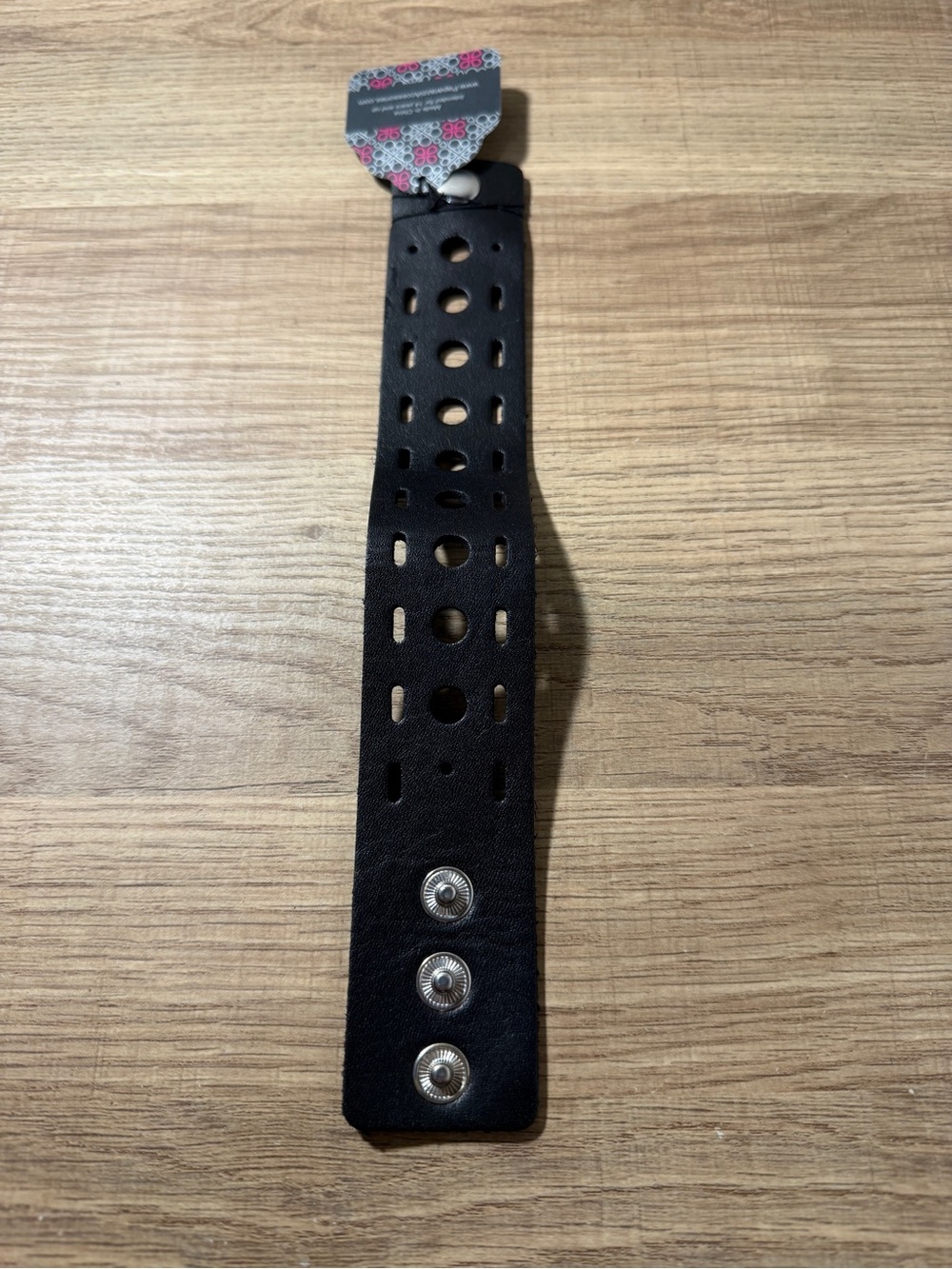paparazzi Black Perforated Snap Leather Bracelet